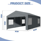 VINGLI 12x20 Carport Canopy Portable Garage - Image 3