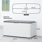 100 Gallon Plus Resin Deck Box, Waterproof Outdoor Storage Bin - Image 2