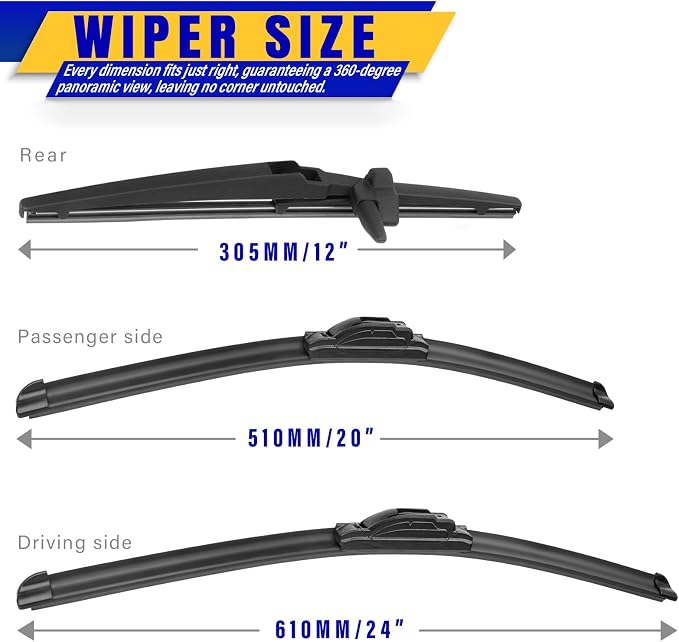 3 wipers Replacement for 2010-2022 Toyota 4Runner, Windshield Wiper Blades - Image 2