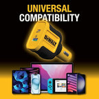 DEWALT Heavy Duty USB + USB C Car Charger Adapter, 49.5W Cigarette Lighter USBA - Image 6