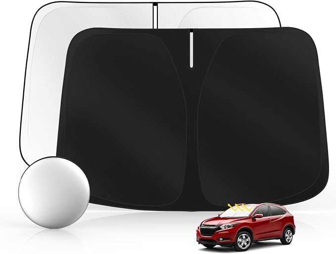 Windshield Sun Shade for Honda HR-V 2016-2022 Foldable HRV Sunshade Custom Fit by SULAGIWINDSHIELDSUNSHADE