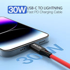 AGVEE 2 Pack 3ft Coiled Short USB-C to Lightning Charging Cable 30W PD Fast - Image 2