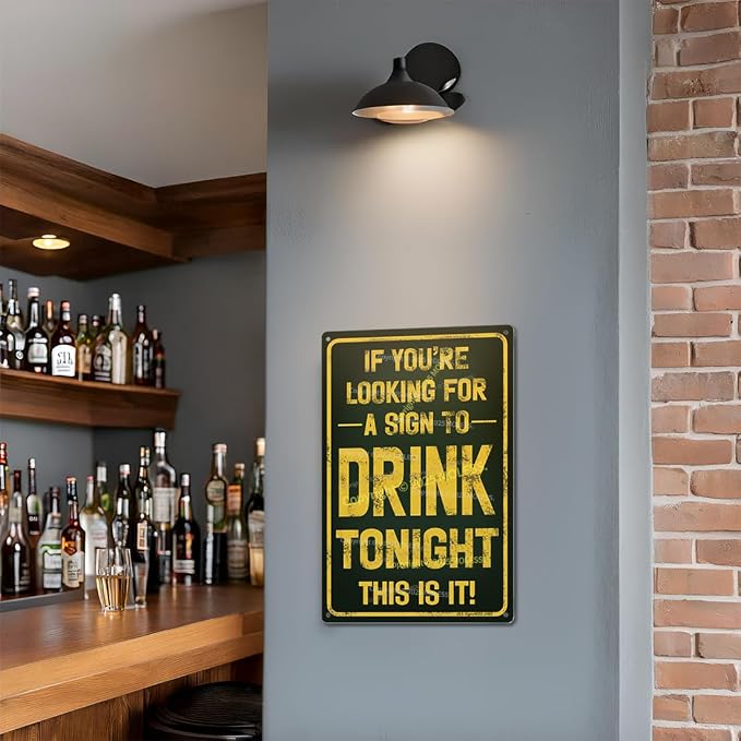 "Sign to Drink Tonight" Funny Bar Sign or Man Cave Decor | 12x8″ Durable - Image 3