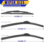 3 wipers Replacement for 2008-2012 Jeep Liberty, Windshield Wiper Blades - Image 2