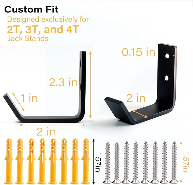 4 Packs Jack Stands Wall Mount Organizer, Heavy Duty Stainless Steel Holder - Image 2