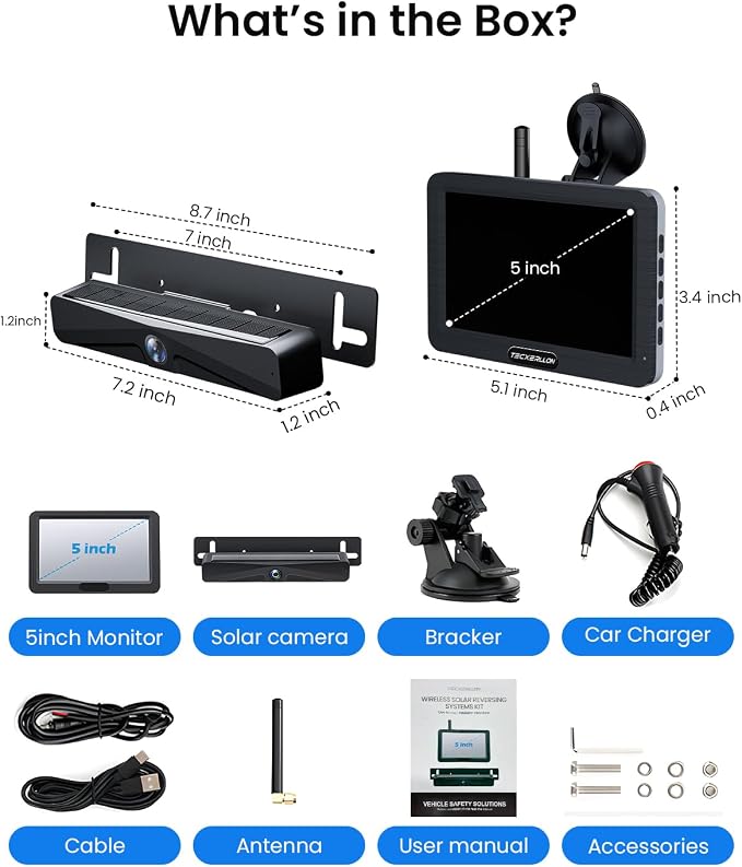 Backup Camera, Solar Wireless Backup Camera - Image 8