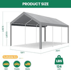 COBIZI Carports 10x20 Heavy Duty Car Tent Garage, Galvanized Frame Car Canopy - Image 4