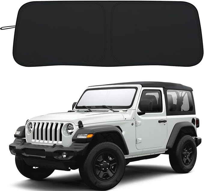 Premium Windshield Sun Shade for 2018-2025 Jeep Wrangler JL JLU & 2020-2025 by PIMCAR