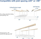 FLEXIMOUNTS 4x8 Overhead Garage Storage Rack, Adjustable Organization System - Image 5