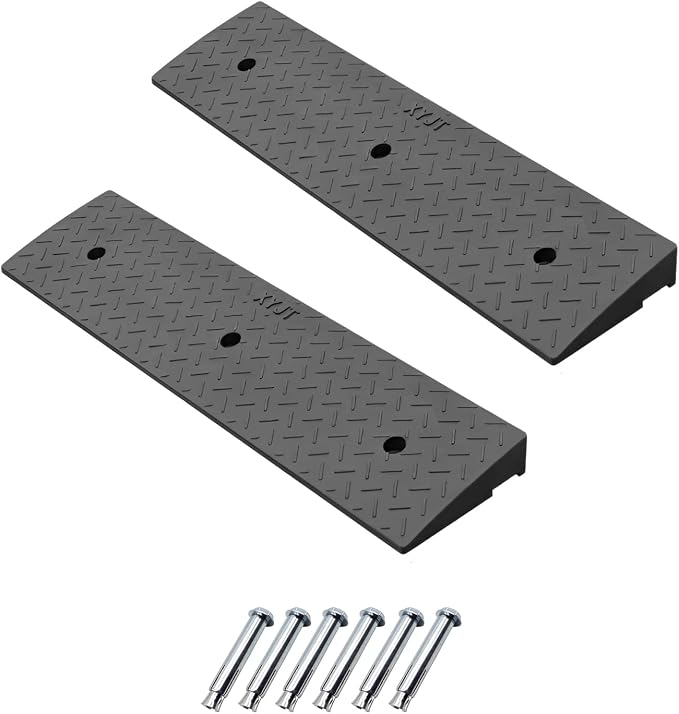 2 Pack 2.8'' Rise Rubber Curb Ramp Heavy Duty Loading Rubber Curb Ramps 3 Tons by METFUIN