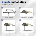 Carport 10x20ft Heavy Duty Car Tent, Portable Garage, Car Shelter, All-Season - Image 4