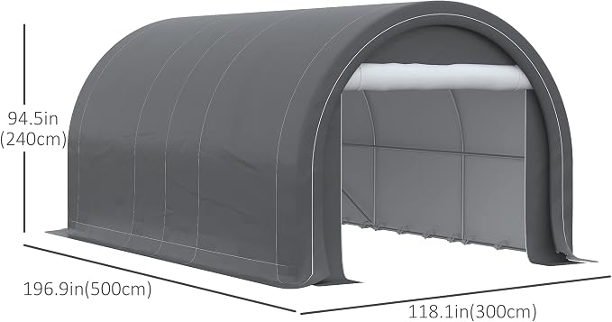 Outsunny 10' x 16' Carport, Heavy Duty Portable Garage Storage Tent - Image 7