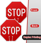 Geetery 6 Pcs Stop Signs 12 x 12 Inches PVC Traffic Cones Top Warning Signs - Image 3