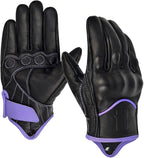 Harssidanzar Women's Motorcycle Gloves, Leather Motorcycle Gloves, Motorbike by Harssidanzar