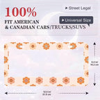 2 Pack Universal Smiley Face Flower License Plate Frame-Rustproof Aluminum - Image 5