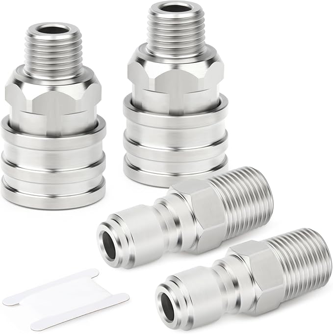 TAISHER 4PCS 304 Stainless Steel Pressure Washer Adapter Kit, Quick Connect by TAISHER
