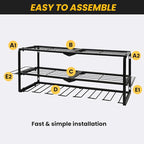 Wall Mount Power Tool Organizer, 3 Layer 7 Drill Hangers Storage Rack, Tool - Image 2