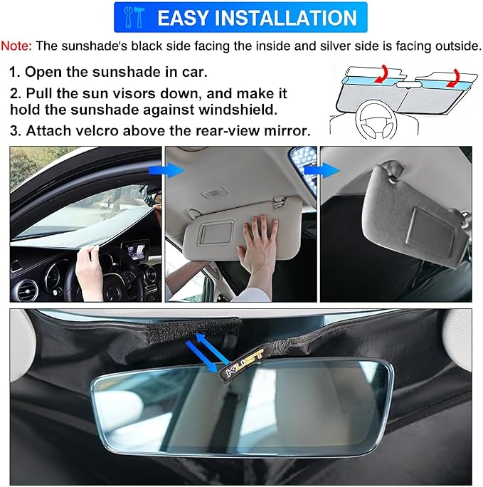 KUST Windshield Sun Shade for Honda HR-V 2016 2017 2018 2019 2020 2021 2022 HRV - Image 6