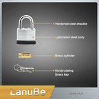 LanuBe Lock Laminated keyed Padlock, keyed Alike Locks, Normal Shackle - Image 5