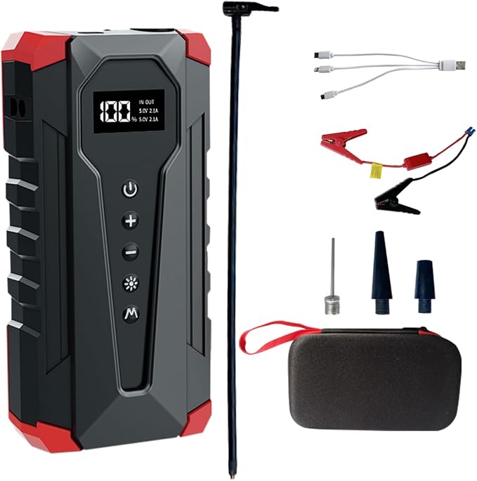 10800mAh Car Jump Starter with Air Compressor and USB/Type-C Charger, by ALINGET