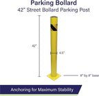 BISupply Safety Bollard Post Parking Barrier 3 Pack - 42in Yellow Pipe Bolt - Image 3