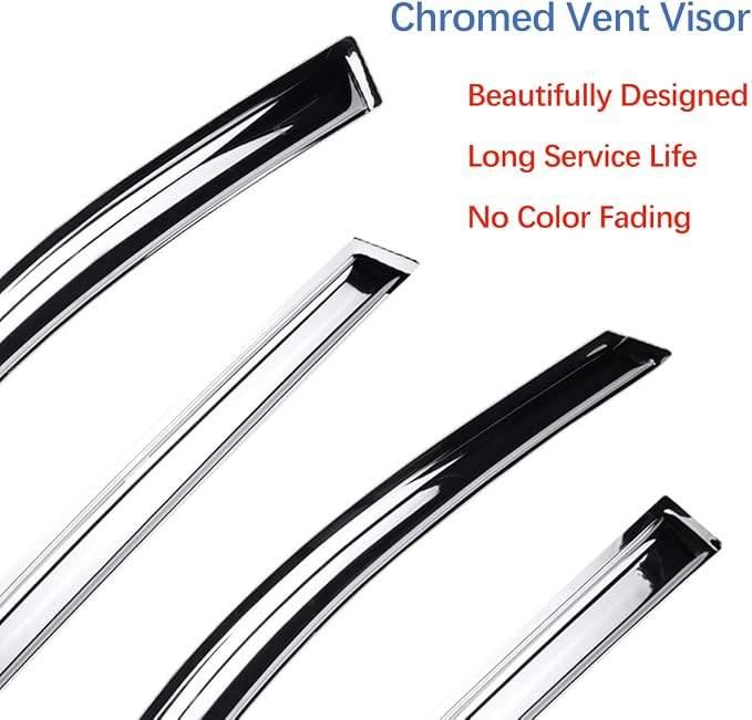 Chrome Side Window Visors Vent Deflector - Image 2