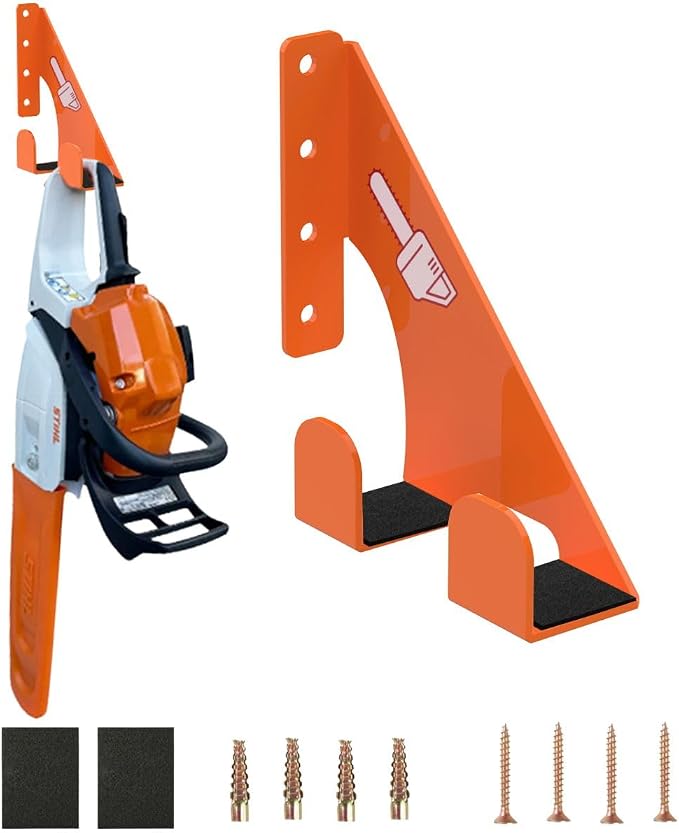 Chainsaw Holder - 180LB Heavy-Duty Alloy Steel Wall Mount Set by Unknown