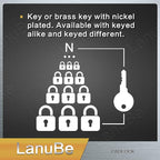 LanuBe Lock Laminated keyed Padlock, keyed Alike Locks, Normal Shackle - Image 4