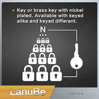 LanuBe Laminated Padlock 1-9/16inch Long Shackle 100 Pack Keyed Alike, Bulk - Image 3