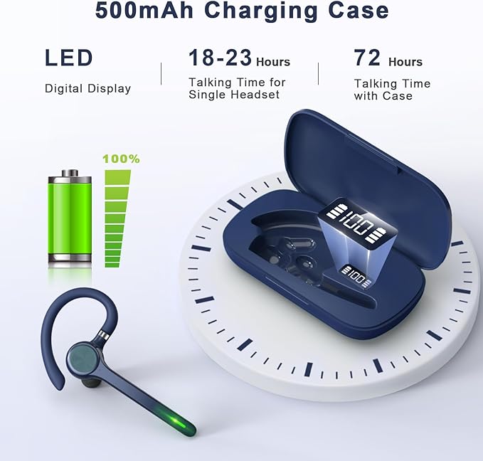 Bluetooth Headset, Wireless Bluetooth Earpiece - Image 6