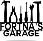 Personalized Dad's Garage Metal Sign by Pamaheart