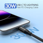 AGVEE 2 Pack 3ft Coiled Short USB-C to Lightning Charging Cable 30W PD Fast - Image 2