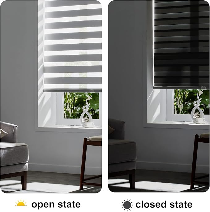 Persilux Cordless Zebra Blinds for Windows Free-Stop Roller Window Shades Dual - Image 5
