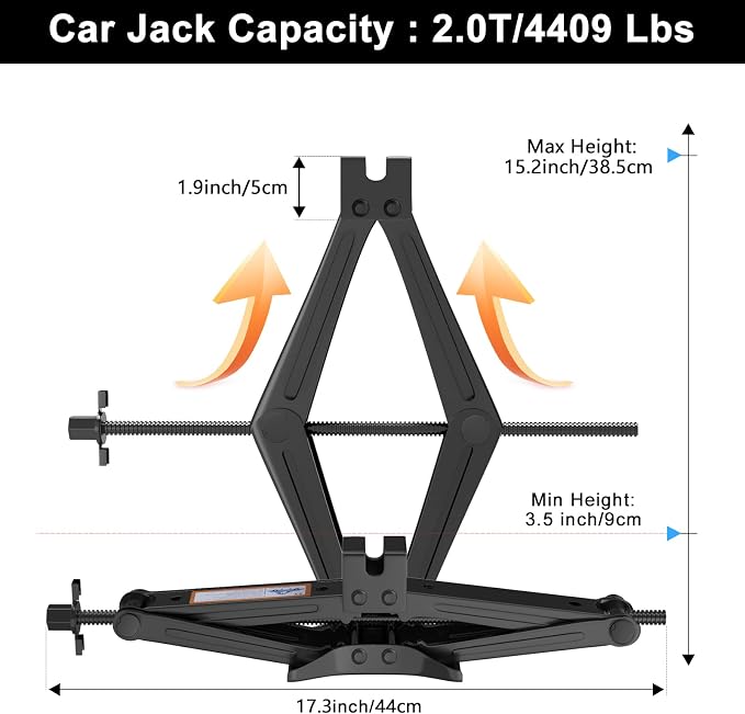 IMAYCC Scissor Lift Jack, Compact Car Jack Kit - Image 2