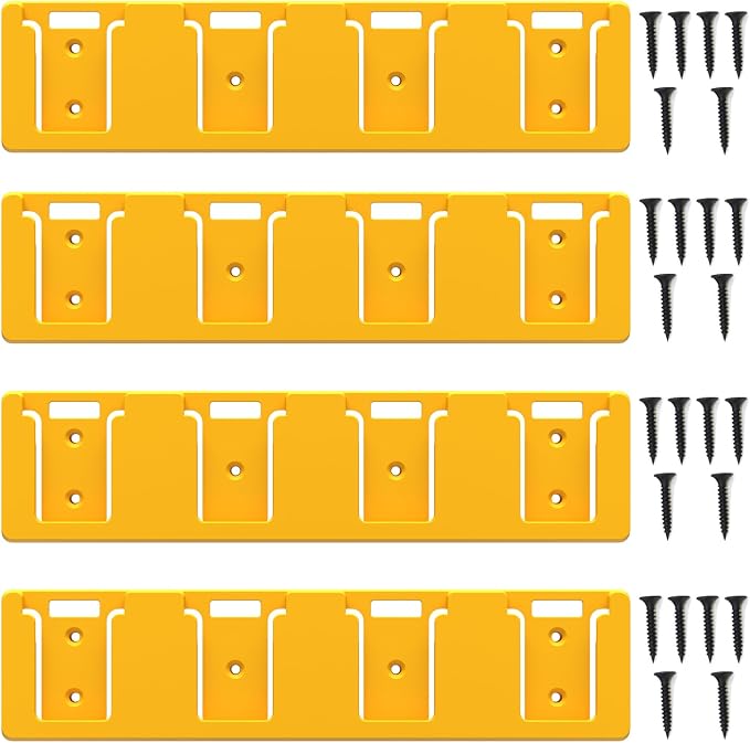 Battery Rack Compatible with DeWalt 20V Battery Holder, Mount 4 Slot Bulk by SZWJT-LV