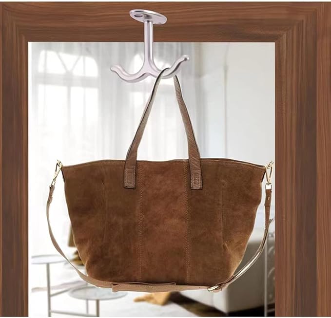 10 Pcs Zinc Alloy Ceiling Double Hook Cabinet Wardrobe Coat Towel Hat Hook - Image 5