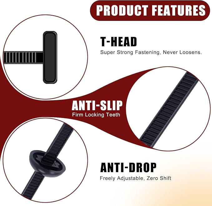 200Pcs Nylon Universal Cable Tie Buckle - Image 3