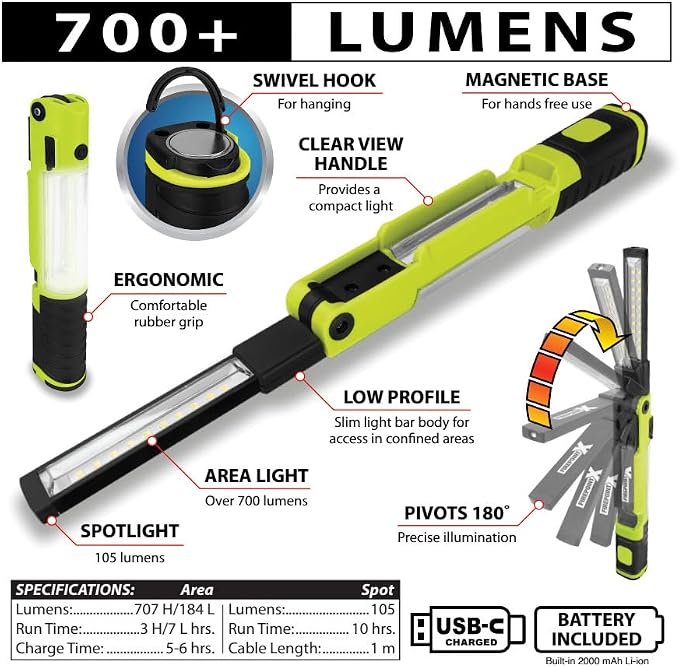 Performance Tool W2684 700+ Lm Clear View Li-Ion LED Work Light - Image 4