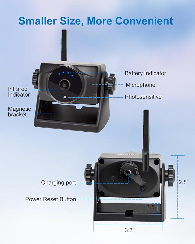 1080P Solar Magnetic Wireless Backup Camera, 90 Days Standby Rechargeable - Image 9