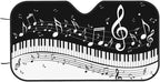 Black White Music Car Windshield Sunshade Front Window Sun Visor Protector - Image 9