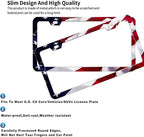 2Pack US Flag License Plate Frames- Heavy Duty Rustproof Flag License Plate Tag - Image 4
