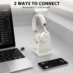 Wireless Headset with Mic for Work, V5.2 Wireless Headphones with Mic Noise - Image 5