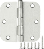 42 Pack Rounded Door Hinges Brushed Nickel 3.5 inch x 3-1/2", 5/8" Radius Heavy by TDCHINGES