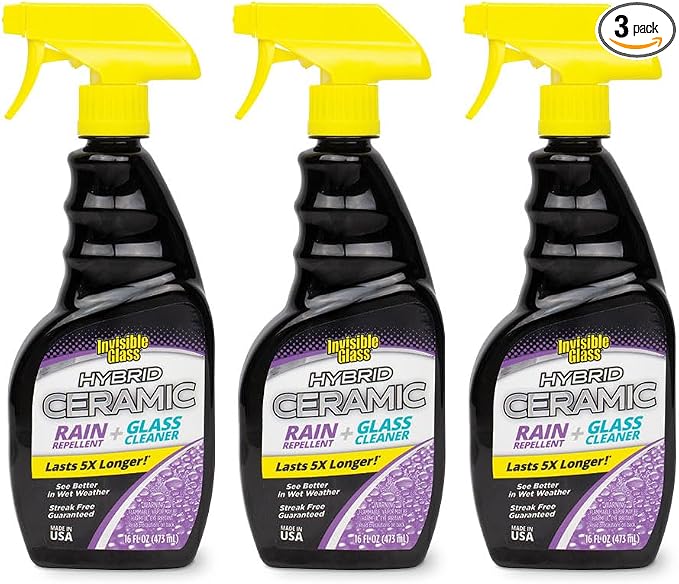 Invisible Glass 92183-3PK Hybrid Ceramic Rain Repellent and Glass Cleaner by InvisibleGlass