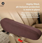 Automotive Black Cloth Fabric Armrest Covers - Image 5