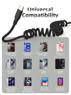 Car Carplay Cable 2Pack 3ft Coiled USB A to USB C Fast Charge Cord - Image 4