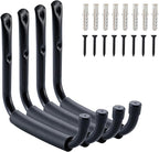 HOME MASTER HARDWARE Heavy Duty 9" Jumbo Arm Garage Wall Hooks 4 Pack – 50Lbs by HOME+MASTER+HARDWARE