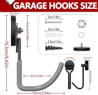 3-H Heavy Duty Magnet Garage Hooks 4 Pack, J Shape Strong Magnetic Hooks - Image 3
