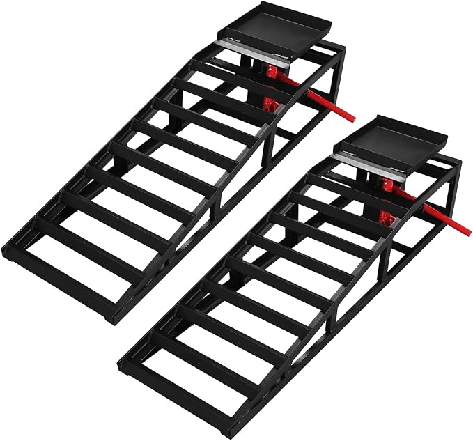 Hydraulic Car Ramps 11000lbs Low Profile Car Lift Service Ramps Truck Trailer by GUDESEN