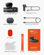 Vantrue N2X 2.7K Uber Dash Cam Front and Inside, 5G WiFi Dual Dash Camera - Image 9